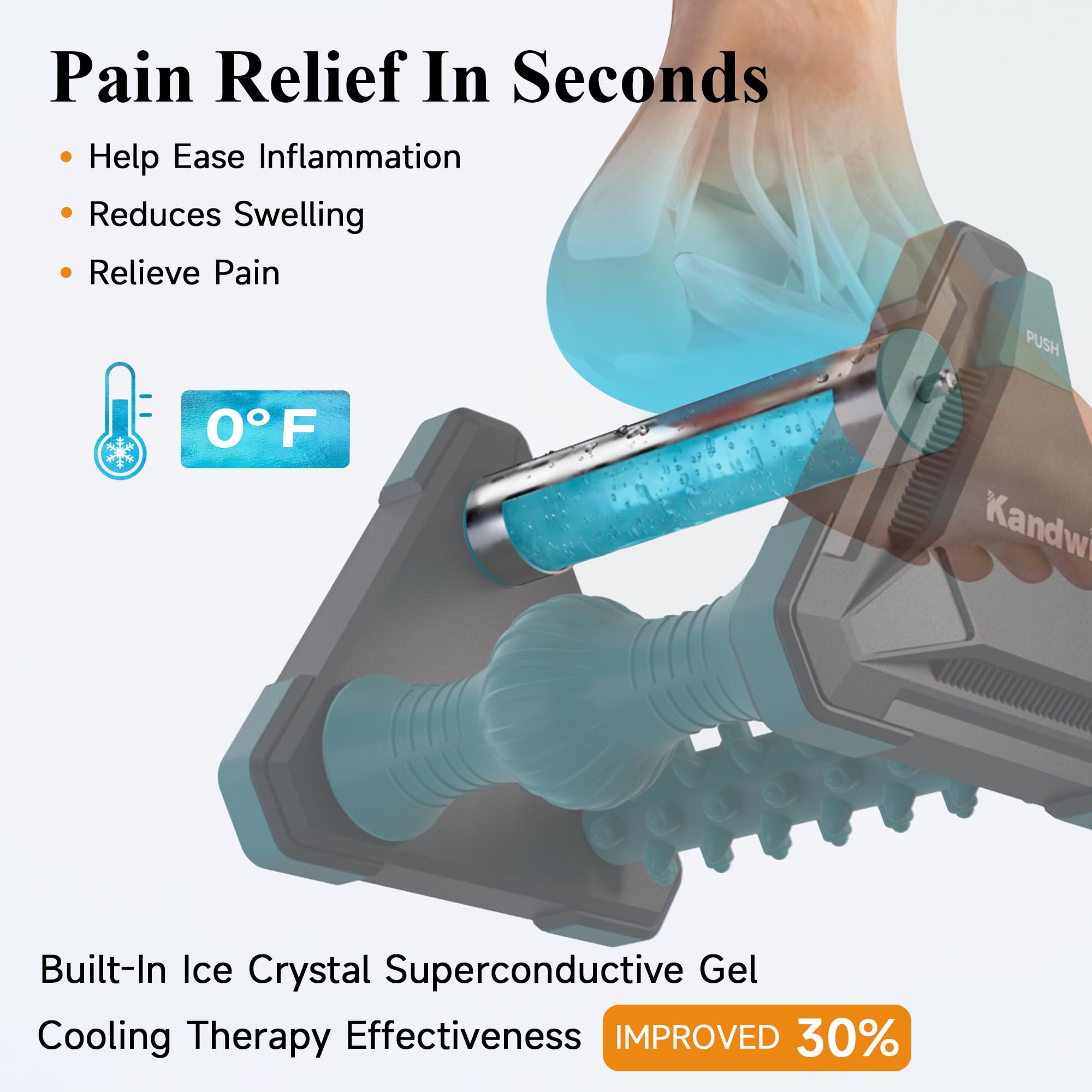 Alivio de la fascitis plantar glaseado en segundos, masajeador de pies para circulación y alivio del dolor, herramientas de masaje de reflexología con bolsa de hielo, rodillo de pies para
