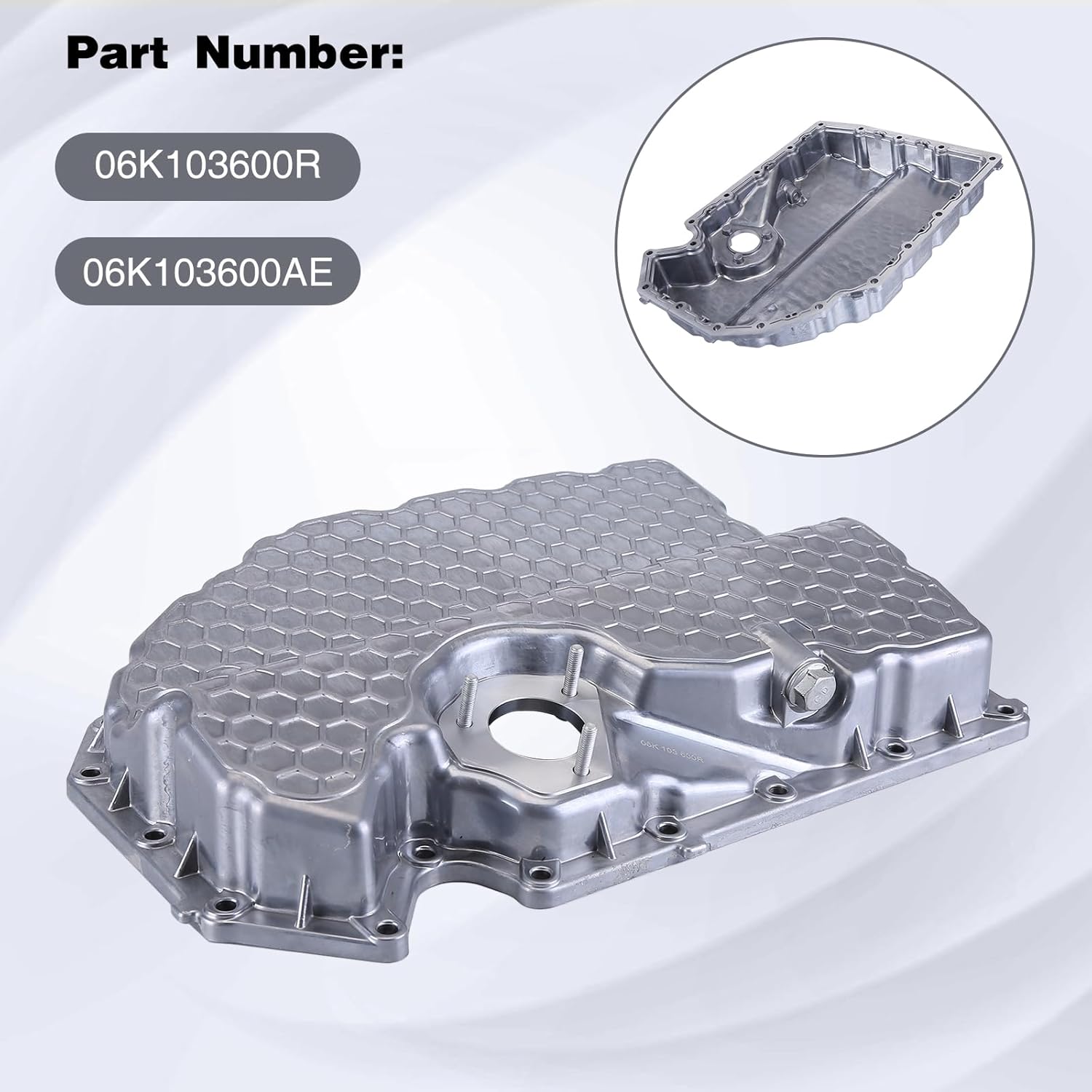 1.8/2.0T Engine Oil Pan, Aluminum Oil Sump Compatible with VW Compatible with Golf Compatible with Tiguan A3 TT SEAT Compatible with Leon 06K103600R, 06K103600AE