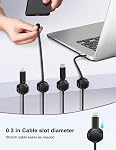 6-Pack Magnetic Cable Clips - Cable Holder - Cable Organizer for Desktop - Cable Management for Desktop, Nightstand, Phone Charger, Computer, Home, Office, Car