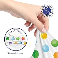 Vista 5 de Ambesonne - Funda para silla de oficina en acuarela, pinceladas abstractas con diseño de lunares, patrón geométrico grunge, fondo moteado, tela