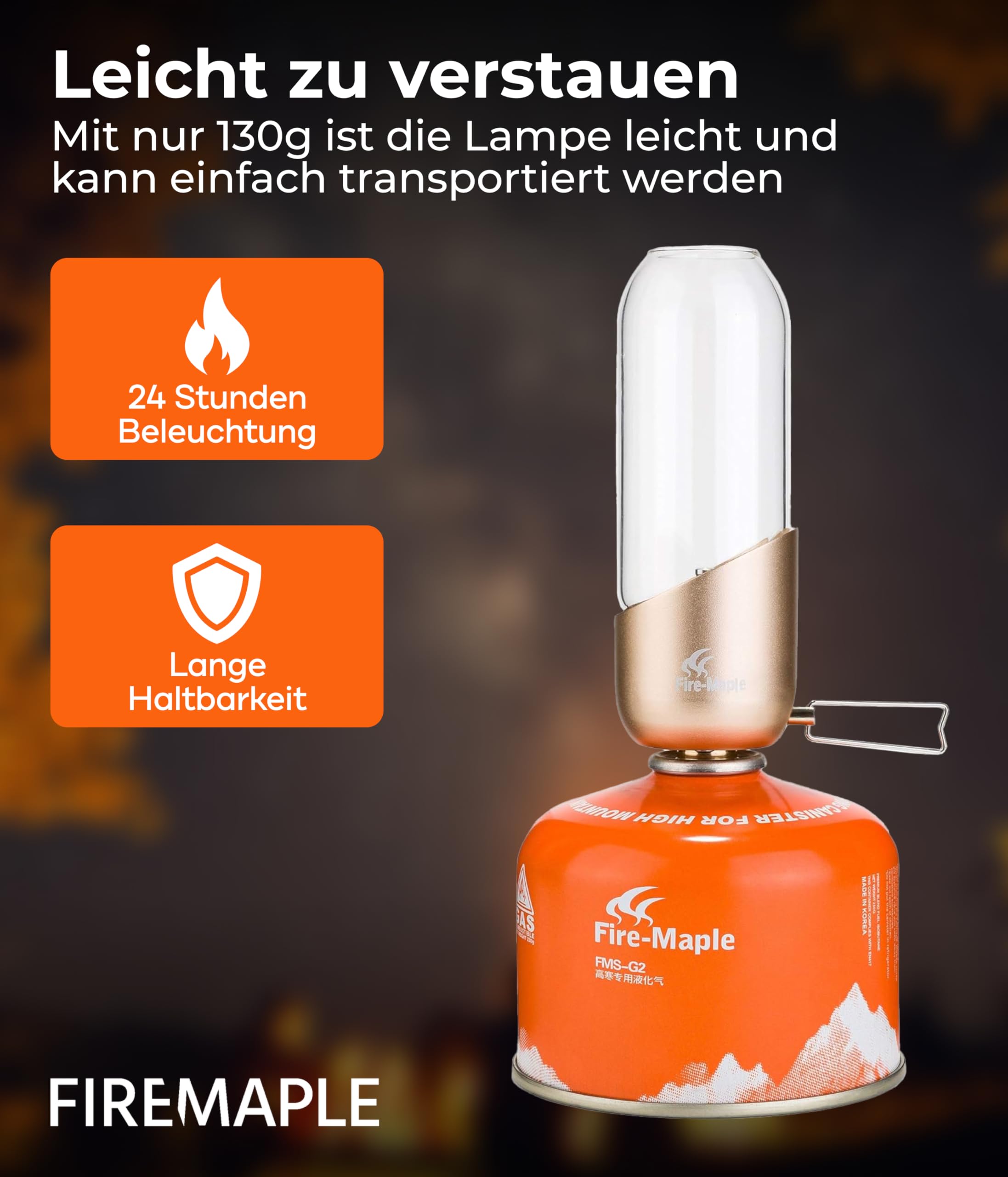 Orange Gaslampe