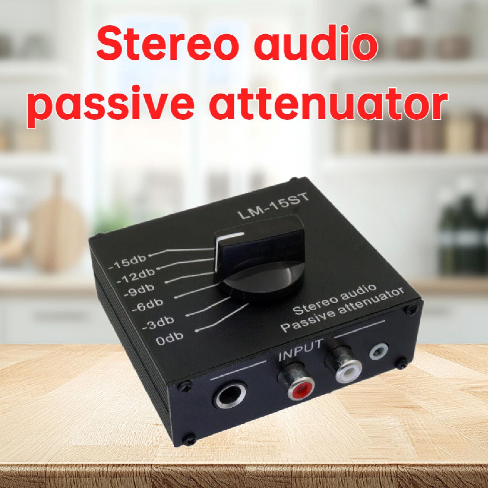 Topiky Atténuateur de Son Stéréo Passif, Atténuateur Audio Variable en Ligne, Boîtier D'atténuation Audio Réglable de Haut Niveau à Bas Niveau pour le Cinéma Maison et les Performances