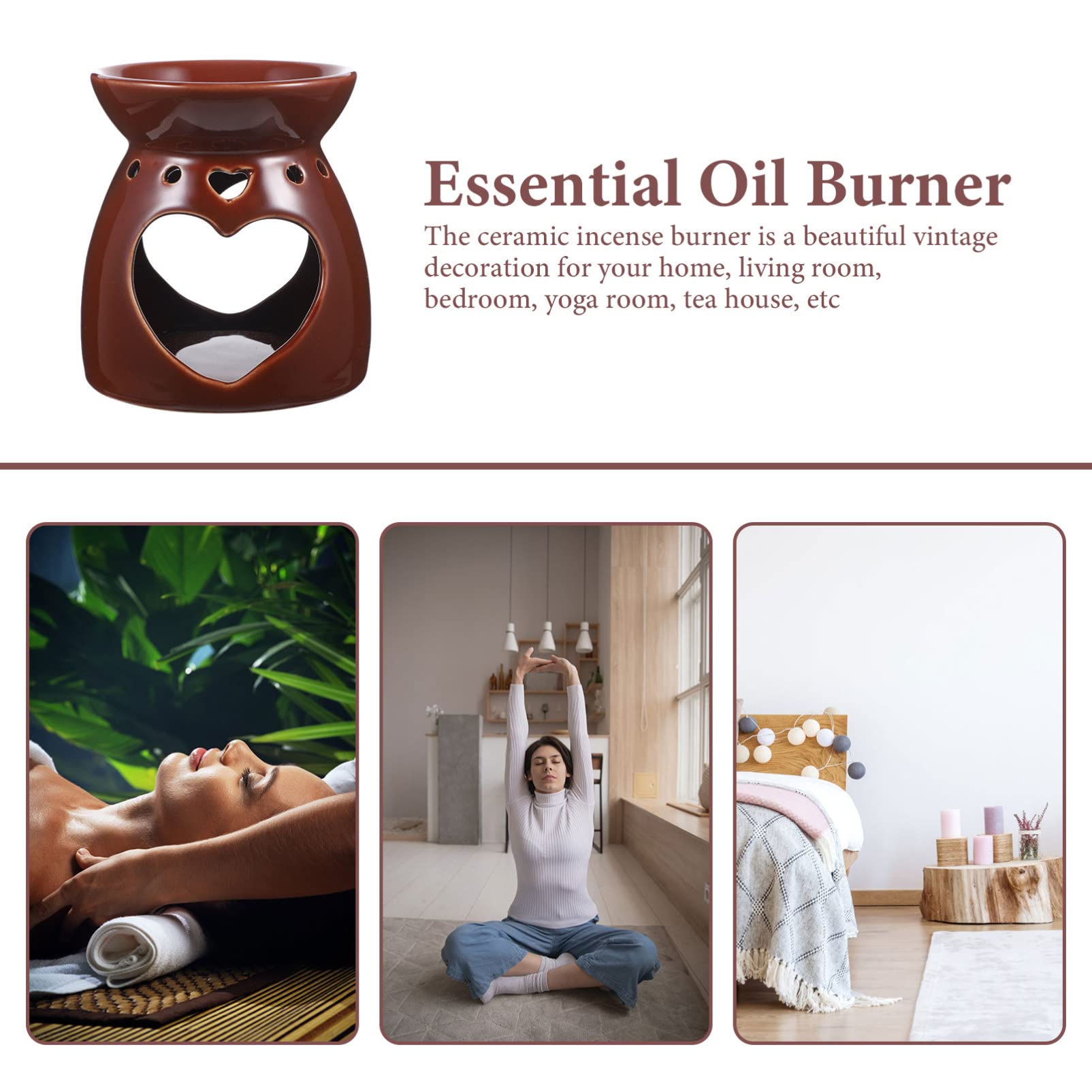 GLEAVI Diffusor Für Aromatherapie Keramik-räuchergefäß Für Ätherische Öle Kleiner Ölbrenner Aromatherapie-ofen Für Haushalt Dekoratives Räuchergefäß
