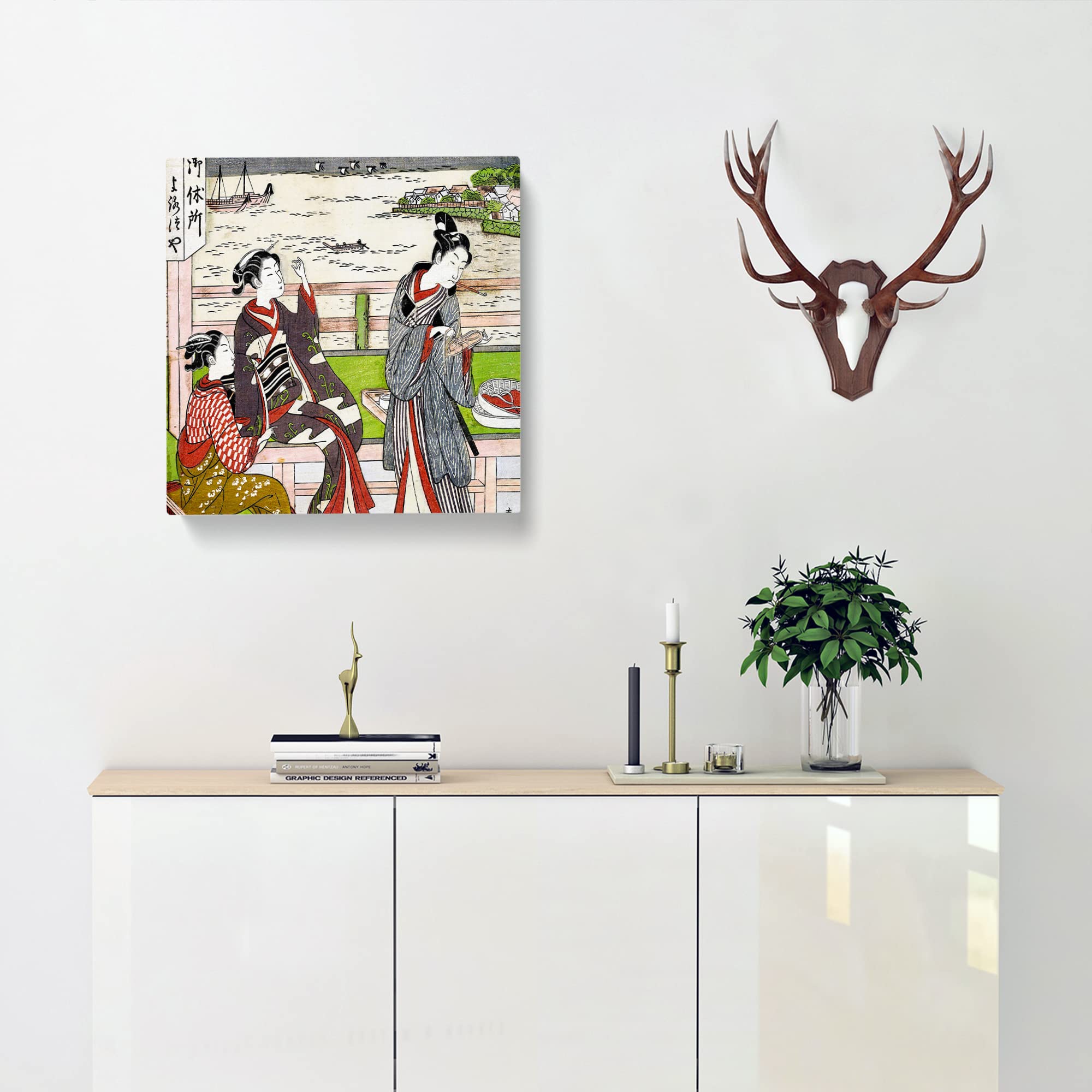 Two Women at a Teahouse by Harunobu Suzuki Canvas Print, Mixed, 35L x 35W cm - Image 2