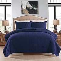 Vista 13 de JML - Juego de colcha reversible de microfibra suave y ligera, repujado, color sólido, para todas las estaciones