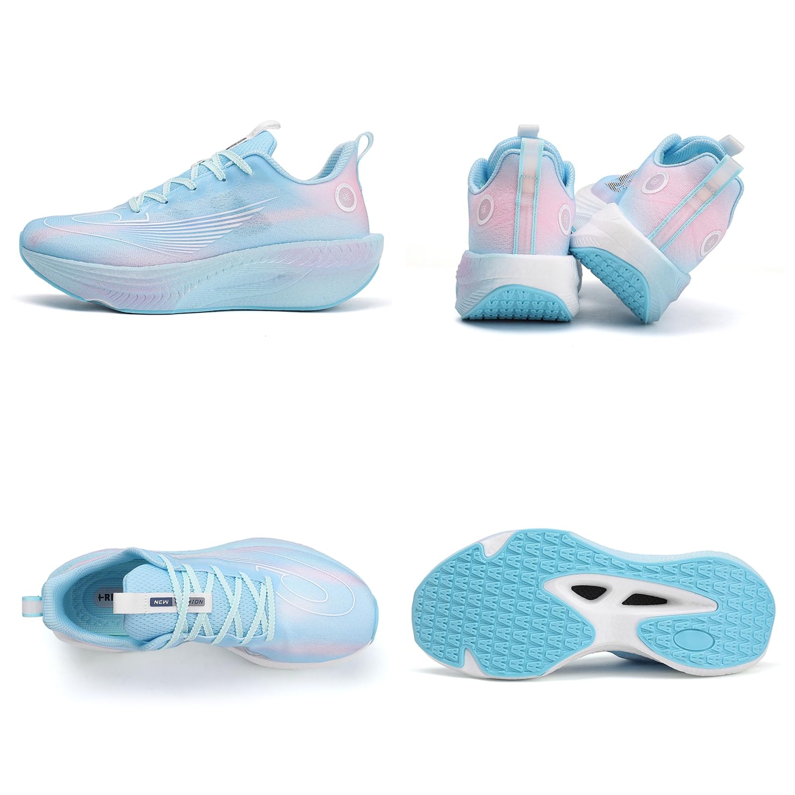 Zapatillas de Running Hombre Degradado Suela Gruesa | Zapatillas de Running Hombre Color Degradado Suela Gruesa Amortiguación Transpirables