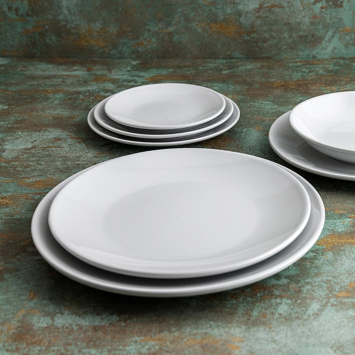 Bidasoa Glacial Coupe Vajilla 18 Piezas Porcelana Blanca Coupe 18 Piezas - 6 Personas Porcelana Apto Microondas