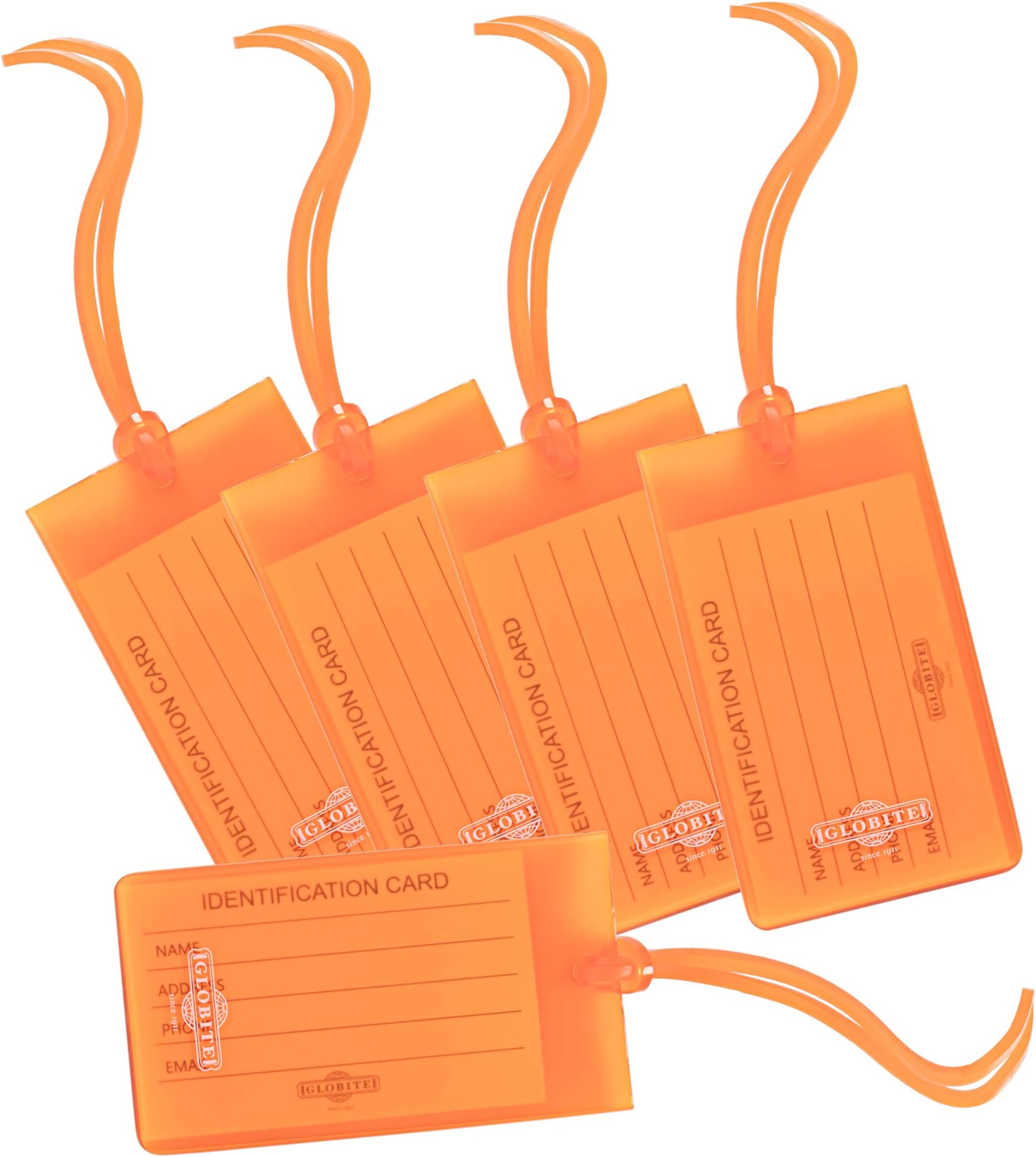 5 Pack Flexible Luggage Name Tags – Silicone Travel Labels for Bags Backpacks, Suitcases, and Golf Bags