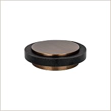 EVI Herrajes | Adhesive Door Stop | 1.37" X 0.55" | Adhesive Installation | Aged Leather Brass Finish | Black Natural Silicone Rubber | Mod. I-203X12CU