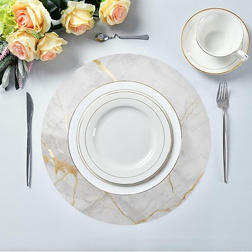 Miniatura 9 de ATTX Manteles individuales redondos para mesa de comedor, manteles individuales circulares, manteles individuales para mesa de cocina, juego de 4,