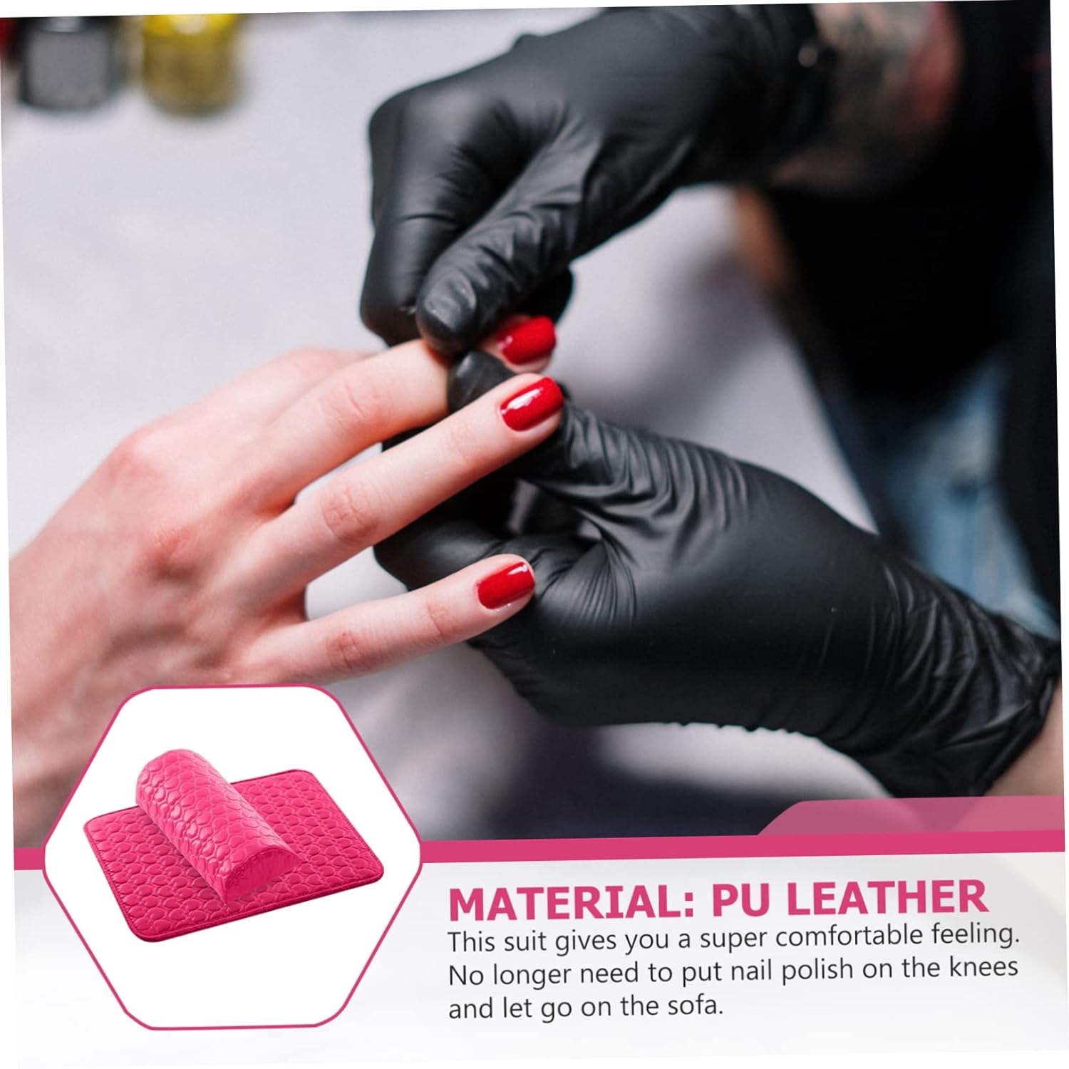 VICASKY Nail Hand Cushion Set Lightweight Manicure Mat with Random Style Comfortable Arm Rest for Nail Art Enthusiasts for Salons and Home Use