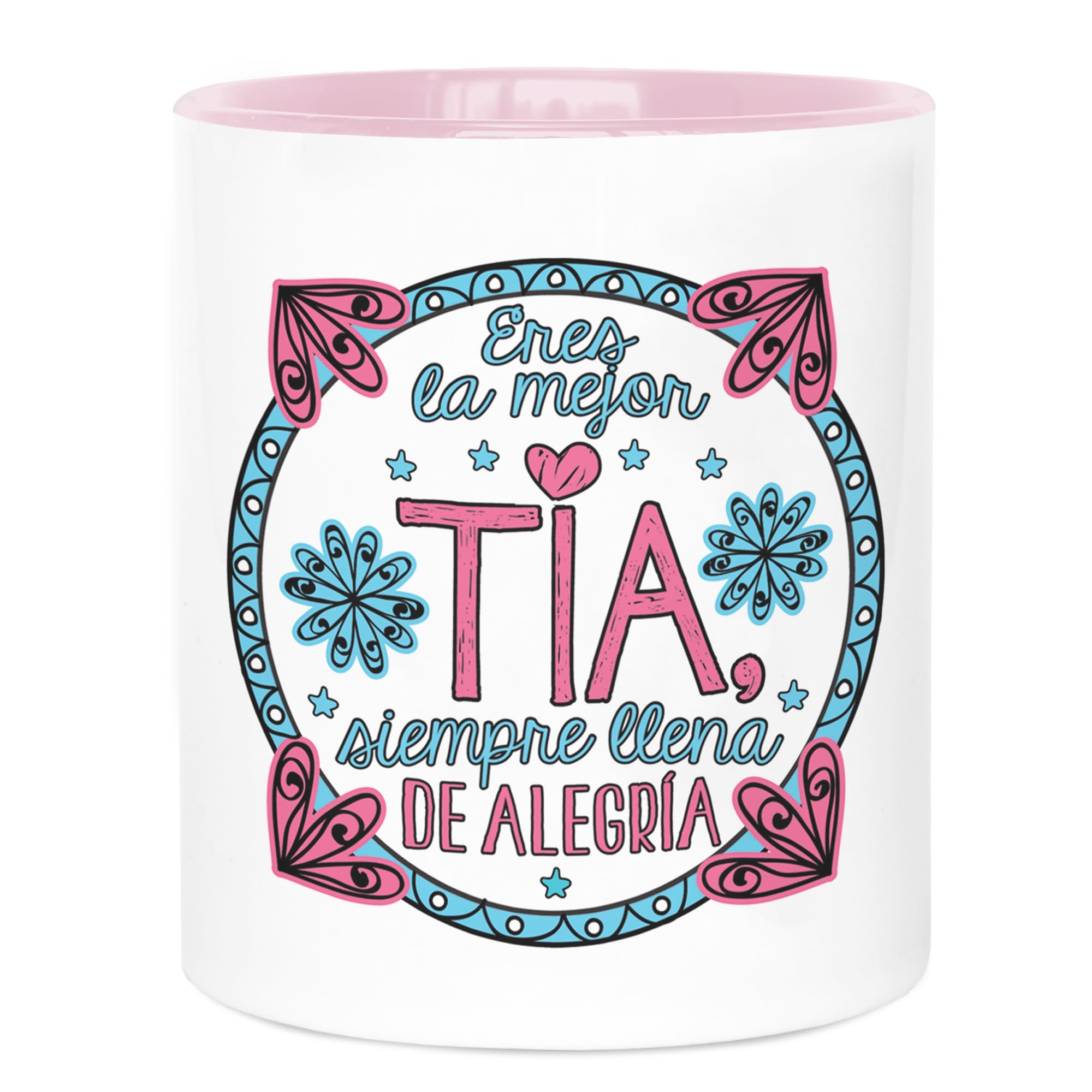 La Mente es Maravillosa - Taza con Frase y dibujo divertido (Eres la mejor tía, siempre llena de alegría) Regalo para Tía