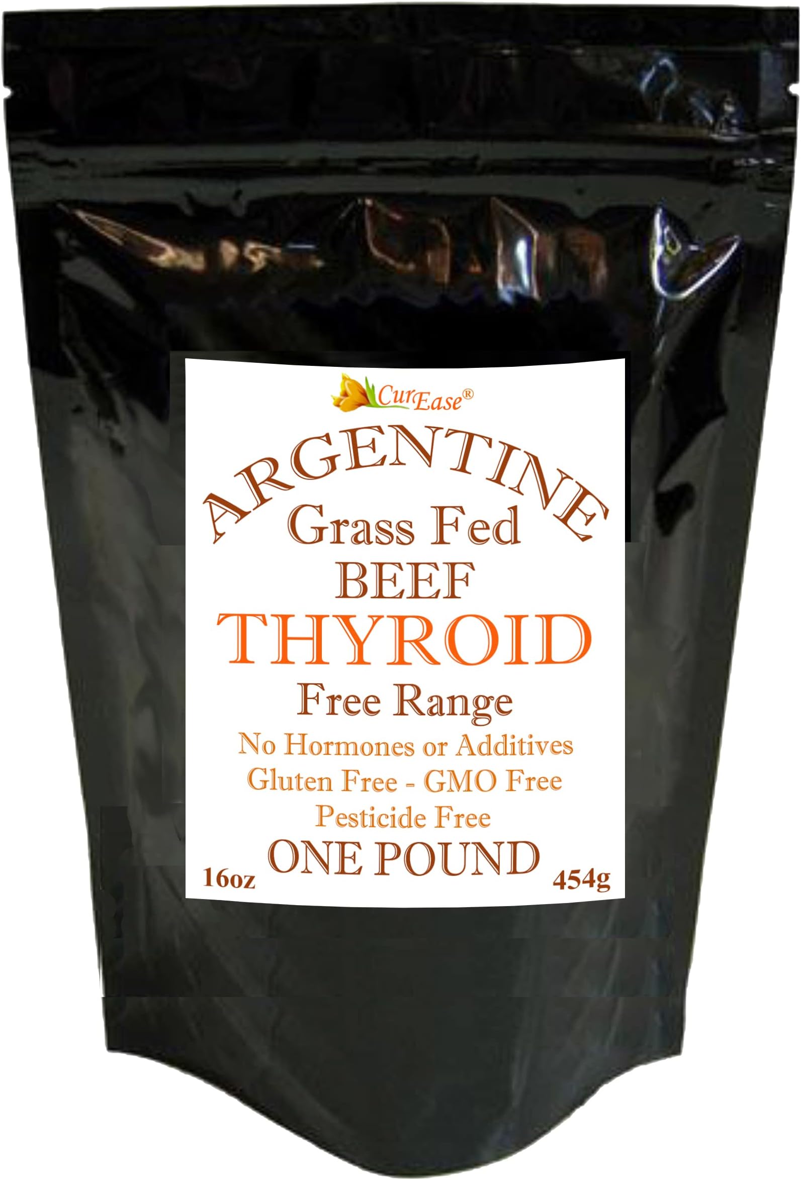 CurEase Beef Thyroid Powder - Argentine Grass Fed & Finished (16oz) Pound 1lb 908 Servings