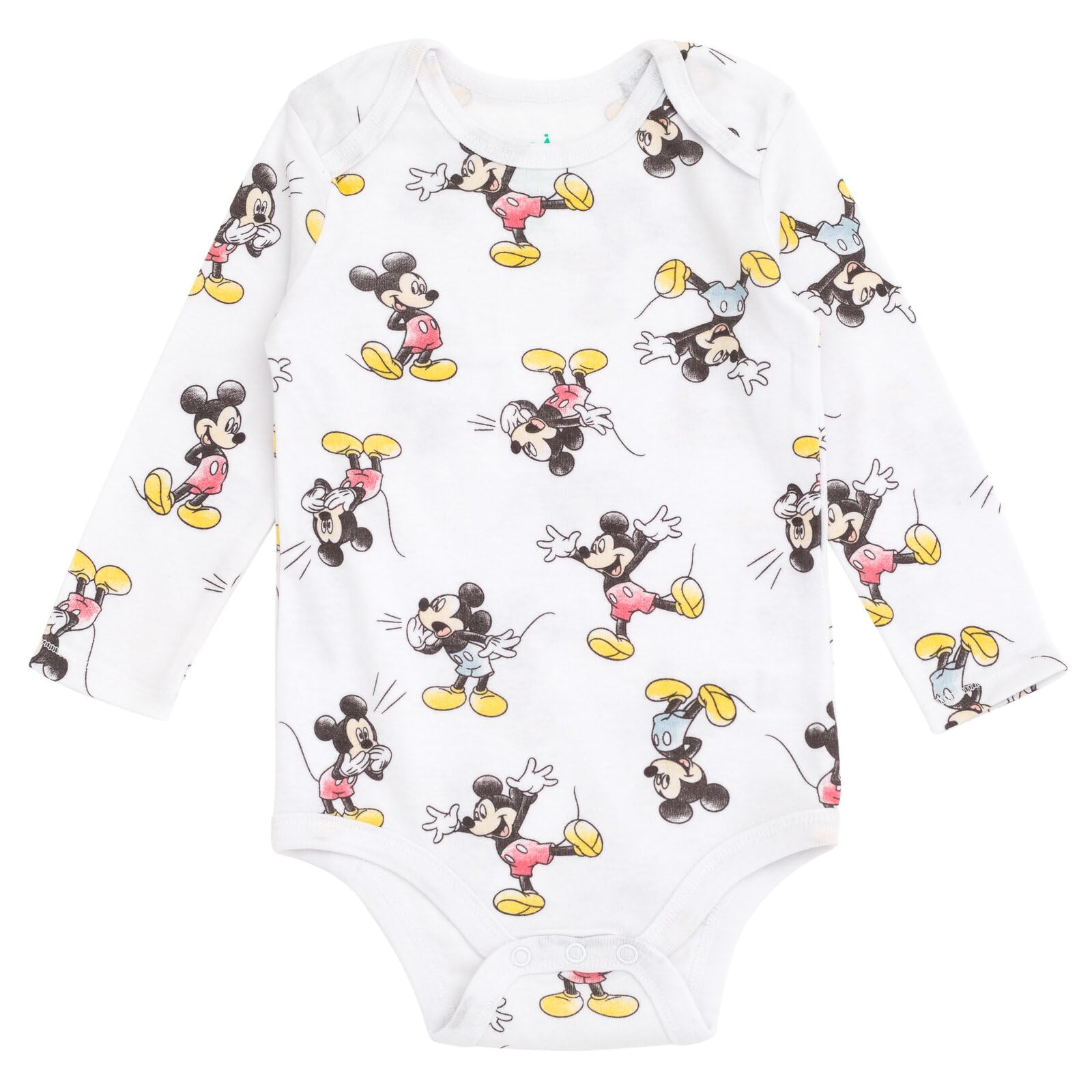 Disney Klasyczne body dla niemowląt Myszka Miki Kubuś Puchatek Minnie 3-pak noworodka i niemowląt (noworodek - 24 miesiące), zielony/biały/spalony pomarańczowy, noworodek, zielony/biały / spalony
