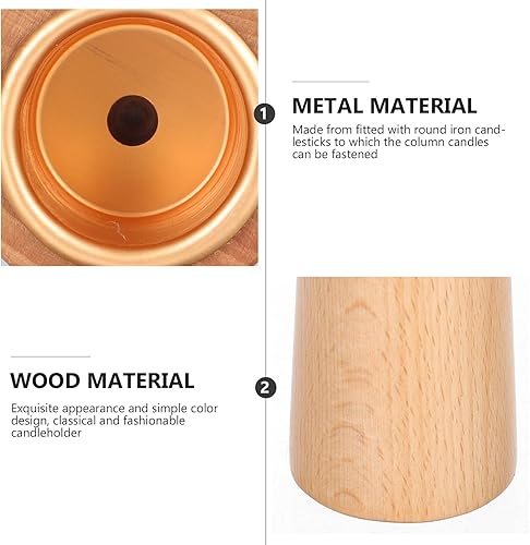 Miniatura 6 de Wooden Candleholder Set 3Pcs Beech Wood Rustic Candlestick Holders for Wedding Table Centerpiece Home Decor