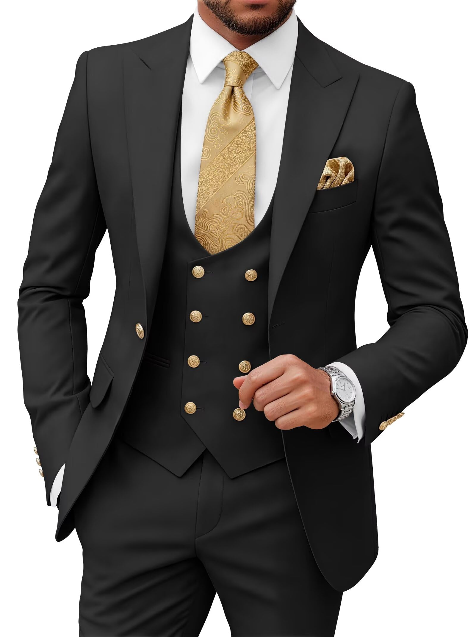 3 Piece Men's Suits Slim Fit Suits for Men Wedding Prom Tuxedo Suits Formal Business