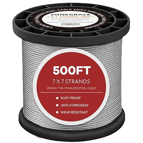 Cable de acero inoxidable de 18 de 1000 pies para sistema de barandilla de cable de cubierta, kits de cables de avión T316 de alta calidad, alambre