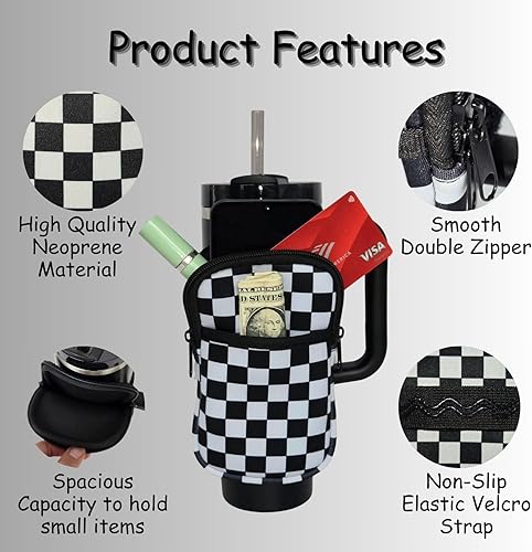 Miniatura 3 de Water Bottle Pouch Accessory  Compatible with Stanley Tumbler Great for Workouts, Gym, Sports Keeps Cash, Keys, and Earbuds Safe (Large Volleyball)