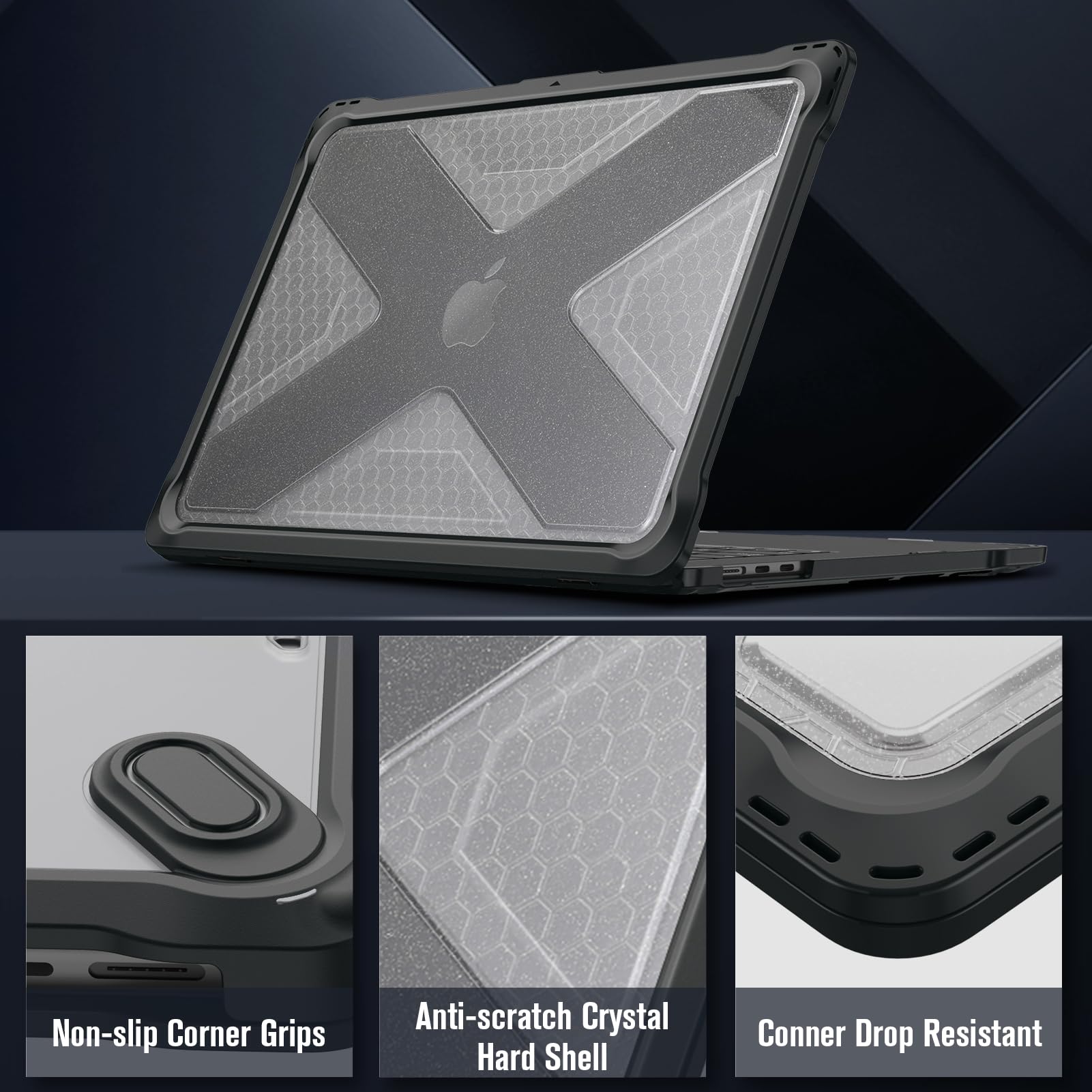 TWOLSKOO for MacBook Air 13.6 inch Case 2024
