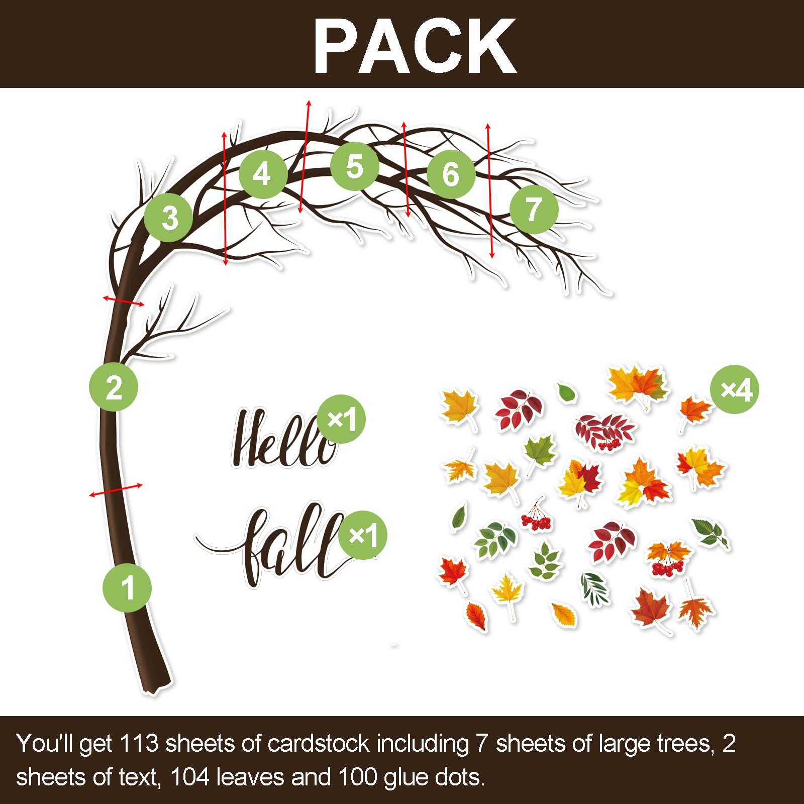 Herbst-Pinnwand-Set Happy Fall – Mit Baum, Blättern & Handabdruck, Für Klassenzimmer