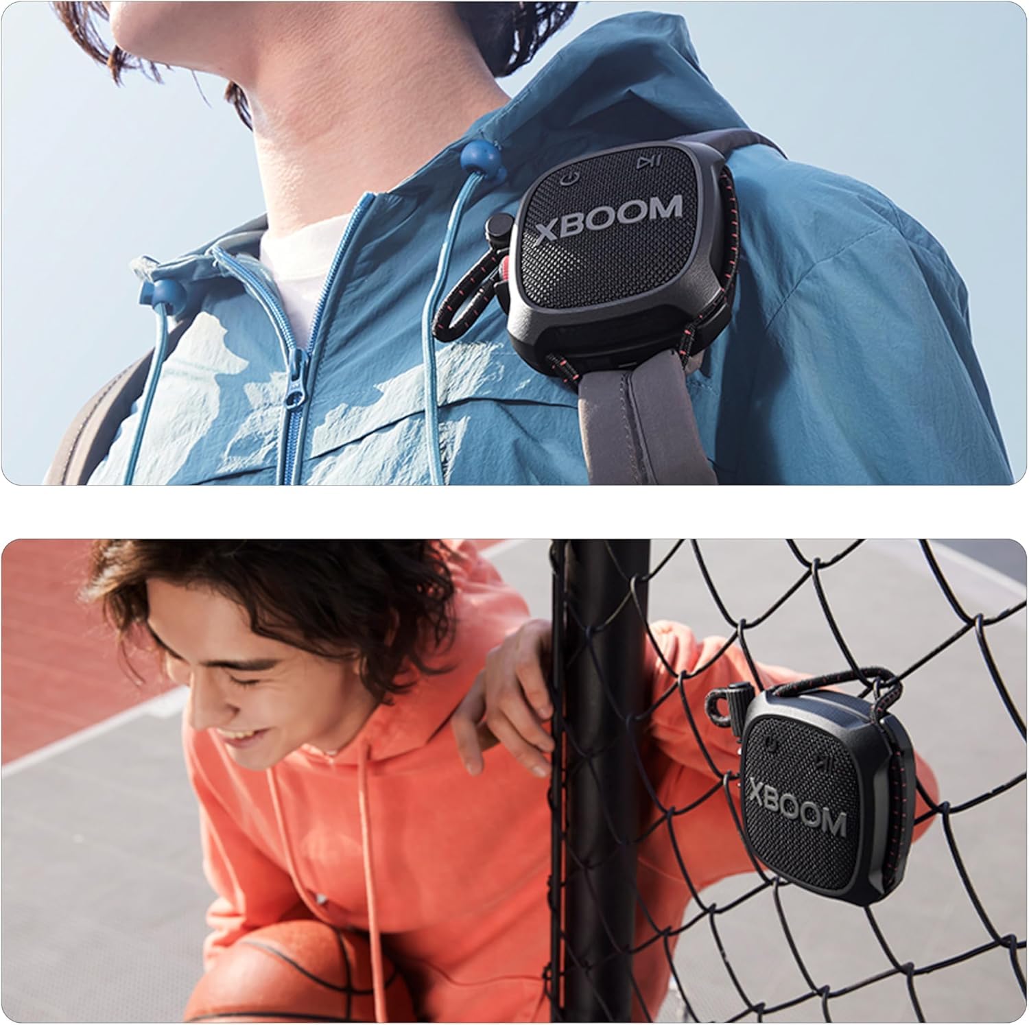 LG XBOOM Go XG2 Mini altavoz Bluetooth portátil, paquete doble, resistente al agua, portátil al aire libre, hasta 10 horas de duración de la batería, 5 W, con transmisión inalámbrica de música