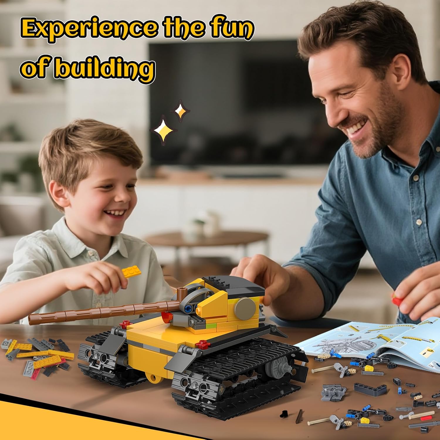 HiWEEGO Robot Building Sets for Kids - 5 in 1 Wall Robotic Kit, 748 PCS Robot with Interchangeable Arms Bulldozer Plane Building Block Toy Model for Boys Girls 8-12 Easter Home Decor