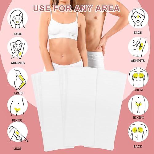 Miniatura 6 de 600 tiras de cera no tejida, 2 tamaños de tiras de cera depiladora corporal y facial, papel para depilación, tiras de cera de belleza para piernas,