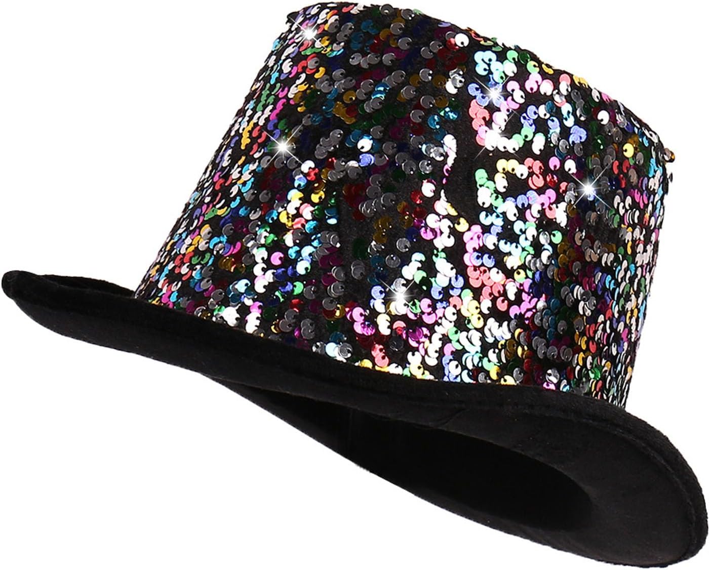 Hansber Women's Fedora Party Hat Magician Costumes Festive Jewelry Sparkling Headwear Accessories for Rave