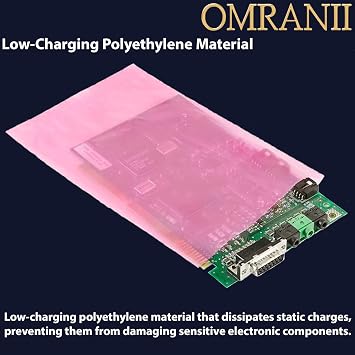 Pink Anti-Static Flat Bags, 6Mil 15 X 18 & 25 Bags | LDPE Material, Heat Sealable Bag for Packaging Products | Ideal for Bakery, Deli, Snacks, and Commercial Use, Plastic Bag for Small Businesses