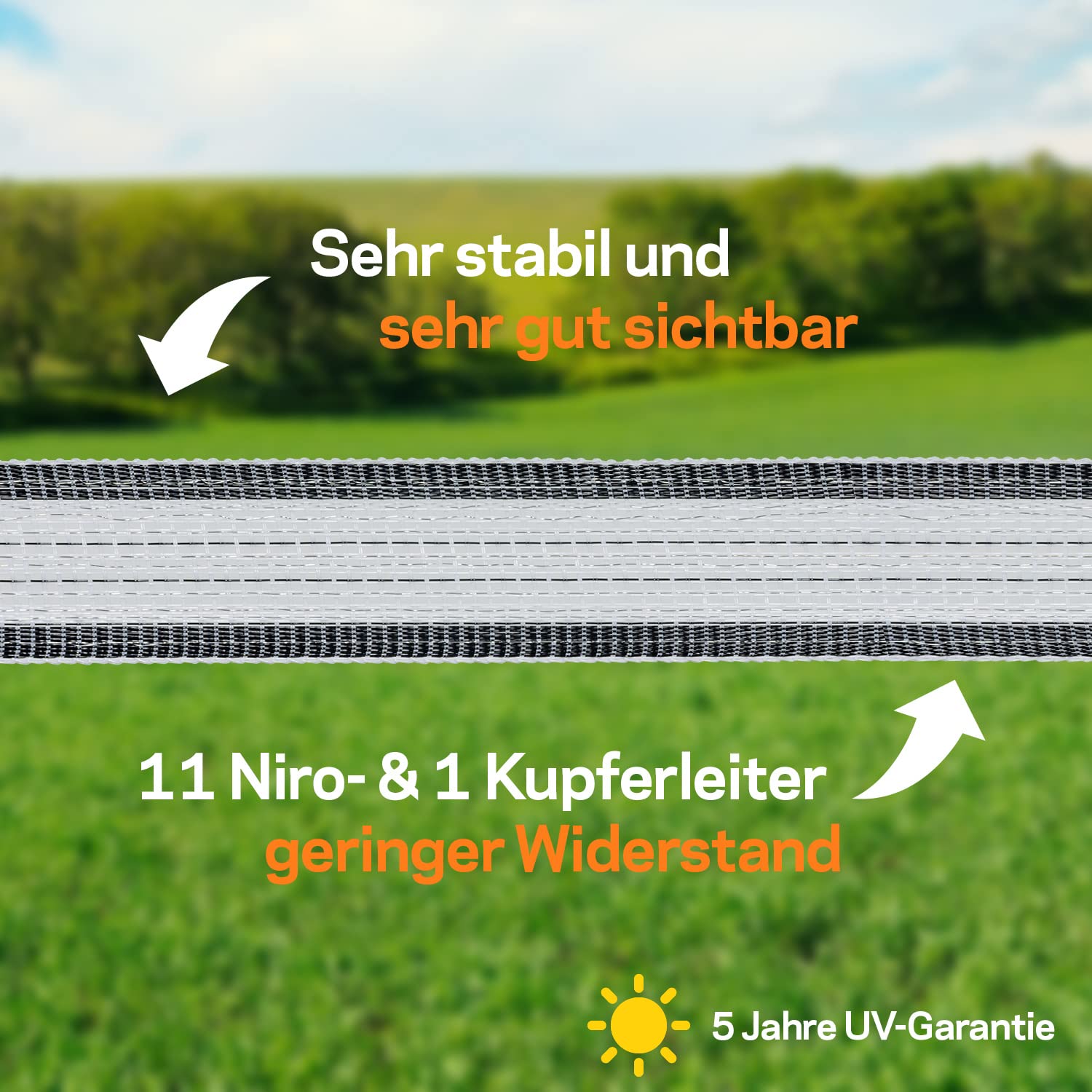 Gallagher Schriklint PowerLine (40 MM / Wit) - 200 Meter