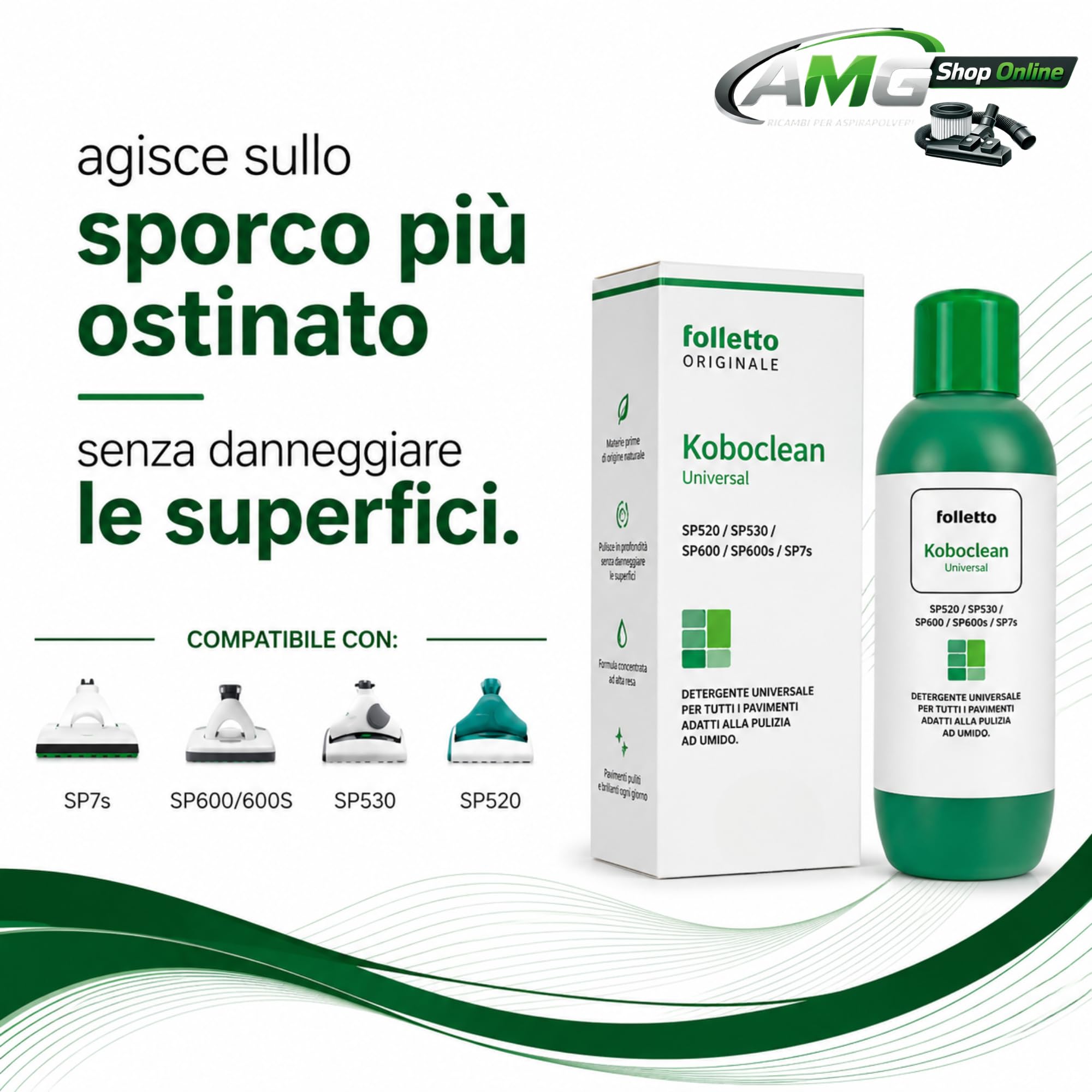 SET 3 PANNI LAVAPAVIMENTI Universale Soft MF600 ORIGINALE + Detergente KOBOCLEAN per Folletto Pulilava SP7s, SP600 e SP600S - Ricambi Folletto per Pavimenti Delicati, Cotto, Ceramica, Granito