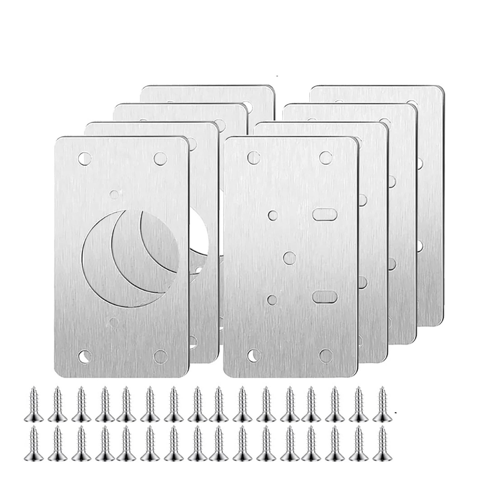Hinge Repair Plate Cabinet Hinge Repair Plate Kit Kitchen Cupboard Door Mounting for Furniture Hardware Accessories with Holes(8PCS)