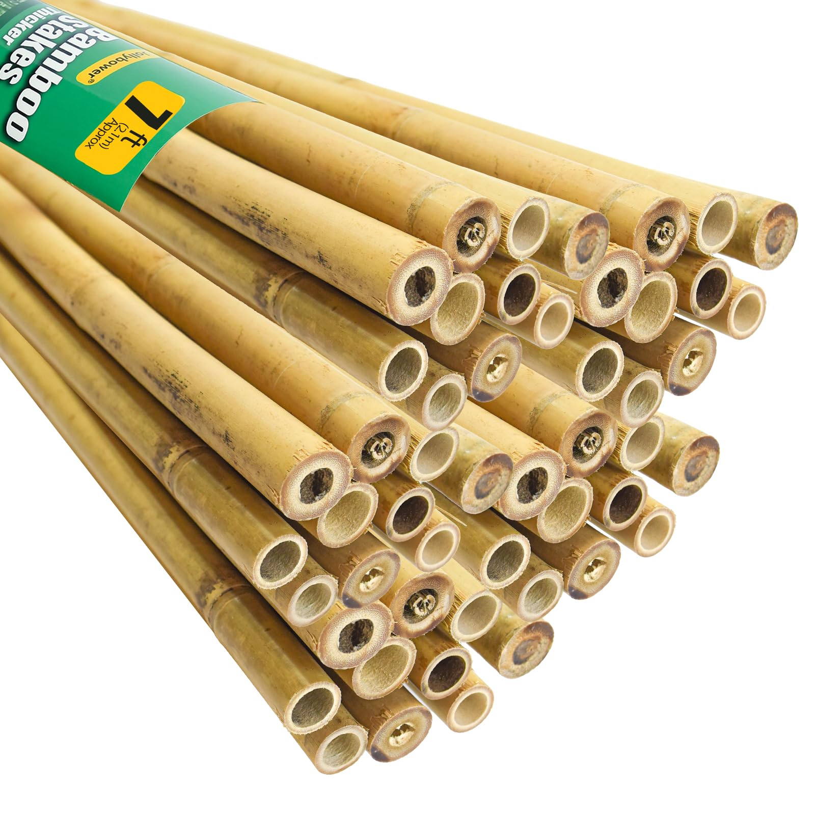 Photo 1 of **DIRT**Jollybower 3/4" D 7 Feet Bamboo Stakes 50 Pack, Thicker Heavy-Duty Plant Stakes, Natural Garden Stakes for Bean, Tomato, Bean, Flowers,Trees Potted and Climbing Plant Support