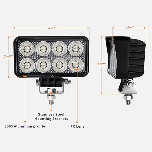 Miniatura 4 de VOSIGLIA 4 unids 6 pulgadas tractor luces de trabajo 12 V inundación camión luces 45 W luces de respaldo para remolque 24 V equipo pesado luces