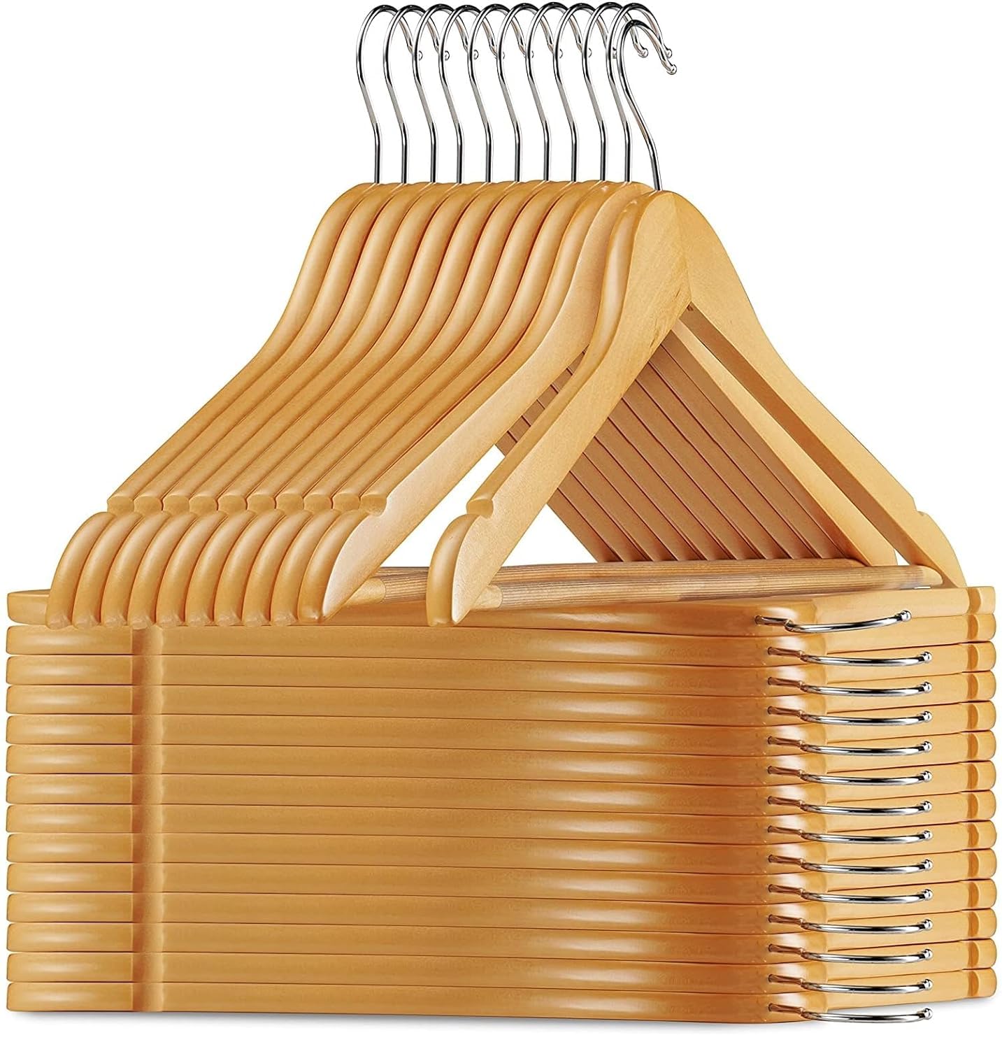 See full amazon price history chart for ANH MART Solid Wood Garment Hangers 360 Degree Swivel Chrome Hook -Natural Finish Super Sturdy and Durable Wooden Hangers Set of - 40 ANH MART Solid Wood Garment Hangers 360 Degree Swivel Chrome Hook -Natural Finish Super Sturdy and Durable Wooden Hangers Set of - 40 (B0842TGMGY) Amazon Price History, Amazon Price Tracker