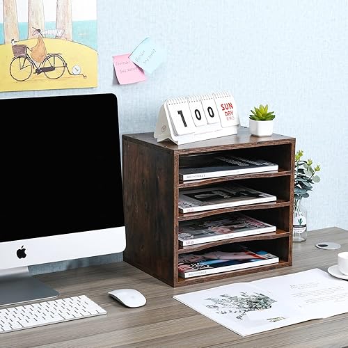 Vista 66 de PAG Organizador de literatura de madera para encimera, buzón de estudiante para aula, soporte de papel de escritorio para oficina, hogar, escuela