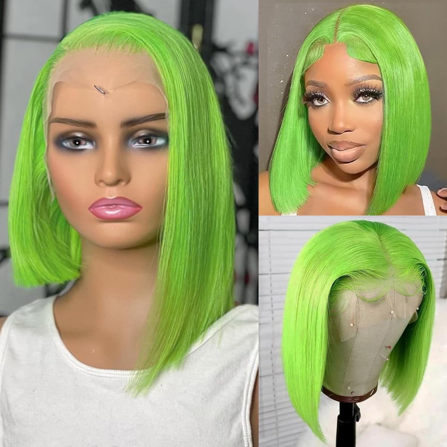 Licoville Salt and Pepper Gray Bob Wigs Human Hair for Black Women 8 Inch 13x4 HD Lace Frontal Wig Gray White Highlighted Salt & Pepper Bob Wig Short 180% Density Grey Lace Front Wig with Highlights