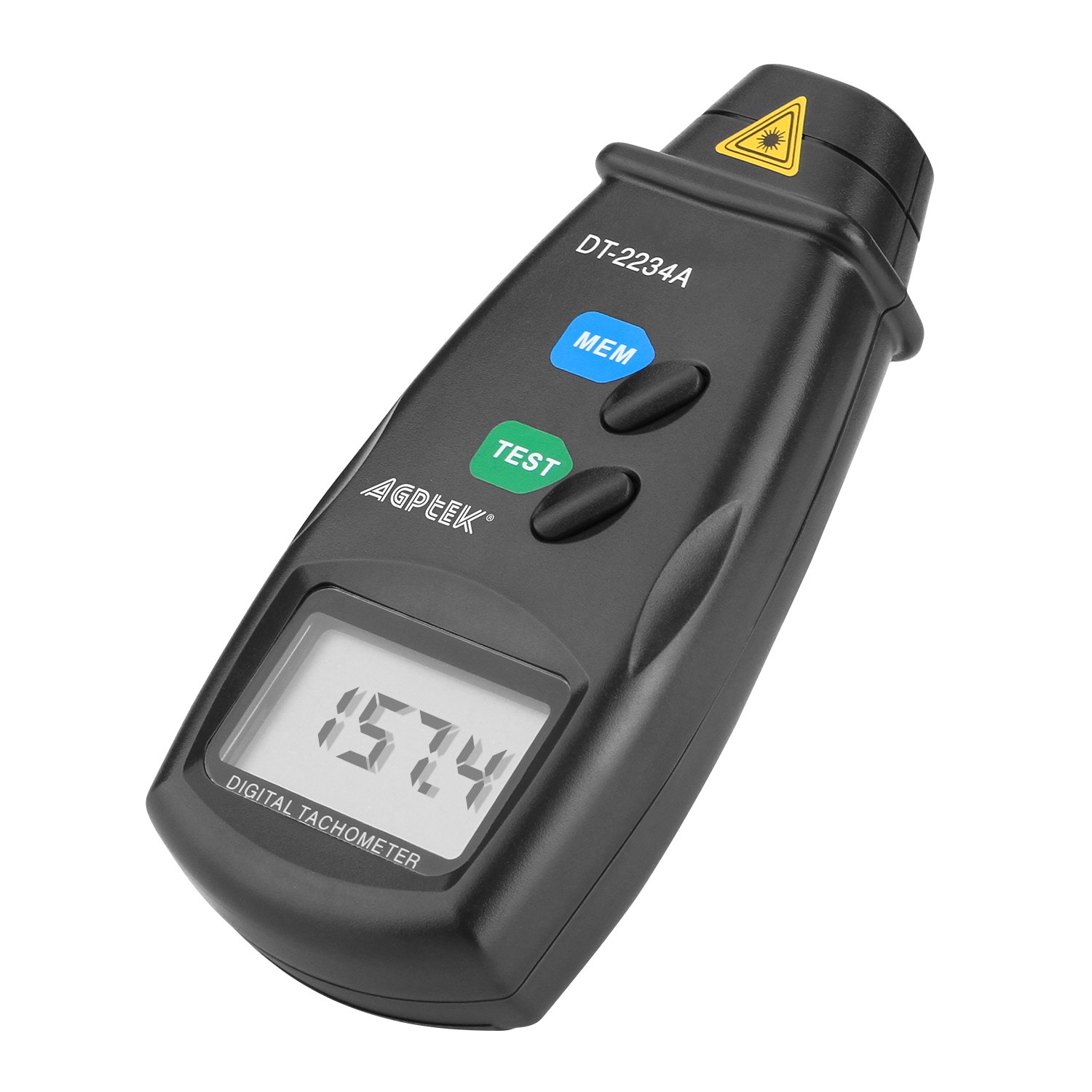 FITNATE 20713A Tacómetro Digital RPM, Medidor de Velocidad sin Contacto, 2,5~99 999 RPM con Baterías y Cinta Reflectante