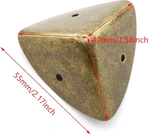 Miniatura 7 de SDTC Tech Paquete de 8 protectores de esquina triangulares de aleación de zinc de 1.2 pulgadas (1.181 in), cubierta de seguridad decorativa de metal