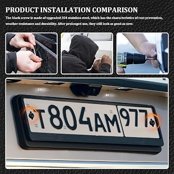 16PCS License Plate Screw Kit, License Plate Bolts, Car Plate Screw for Front Rear Car Tag Mount, Car Accessories Rustproof Stainless Steel License Plate Screw Set Universal Fit Car SUV Truck