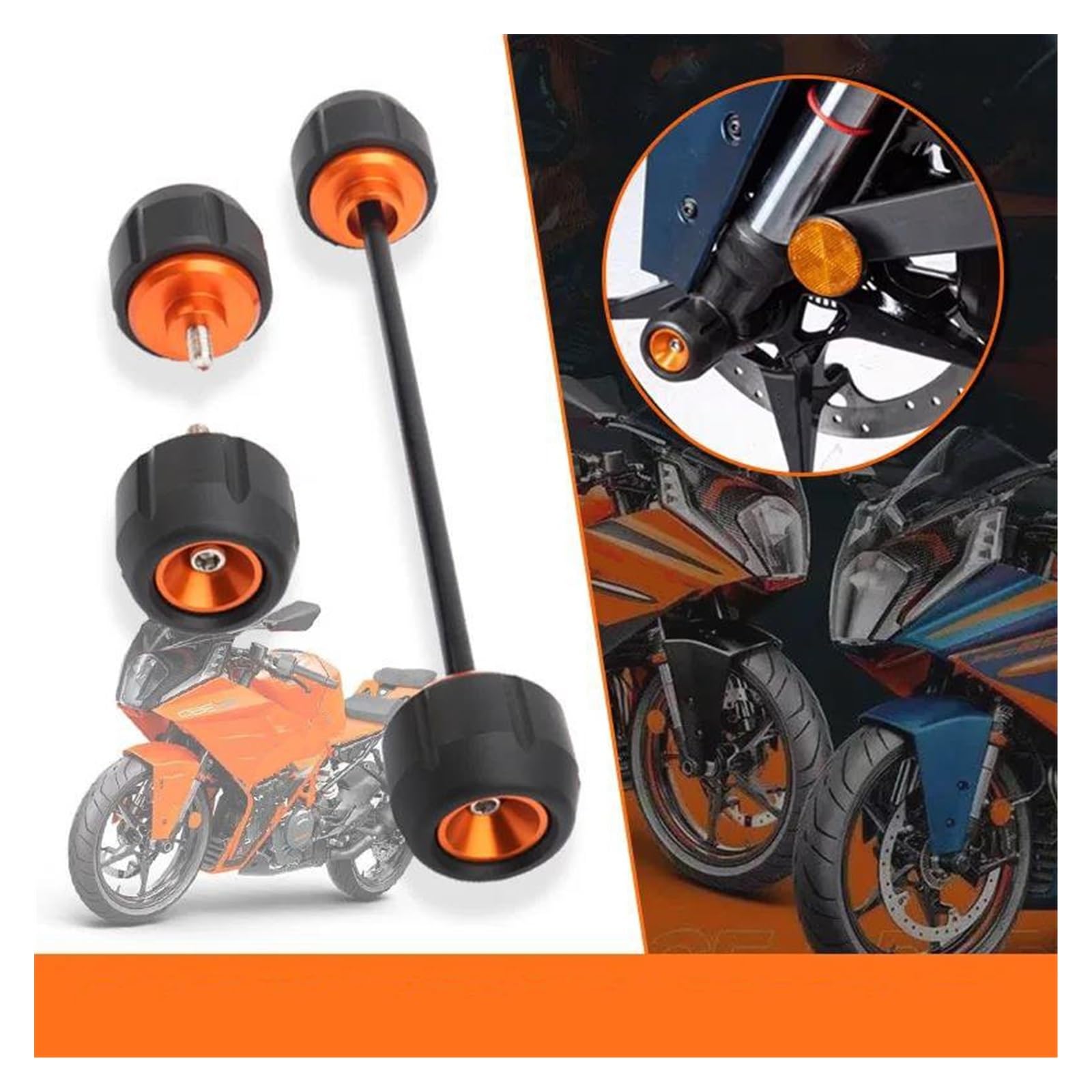 Protezione Anticaduta Accessori per Motociclette, Cursori Antiurto per Forcella Anteriore E Posteriore, Protezione Ruota per Duke 390 2024 Crash Pad Protector