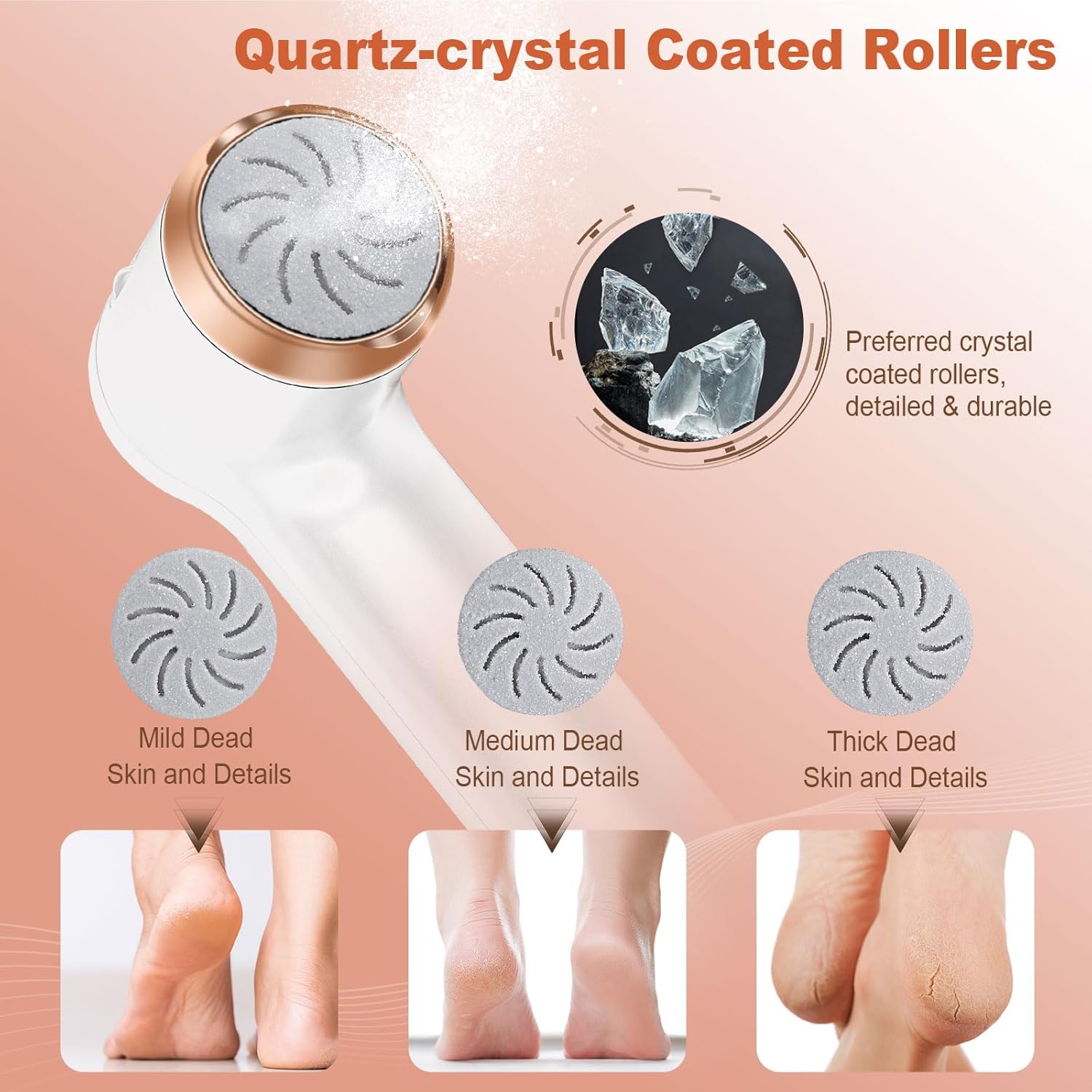 LAVAED Electric Foot Callus Remover Rechargeable Callus Remover for Feet - IPX7 Waterproof Foot Filer Electronic Foot Sander Pedicure Kit Upgrade High Power & LED Display for Cracked Heels Dead Skin - Image 2