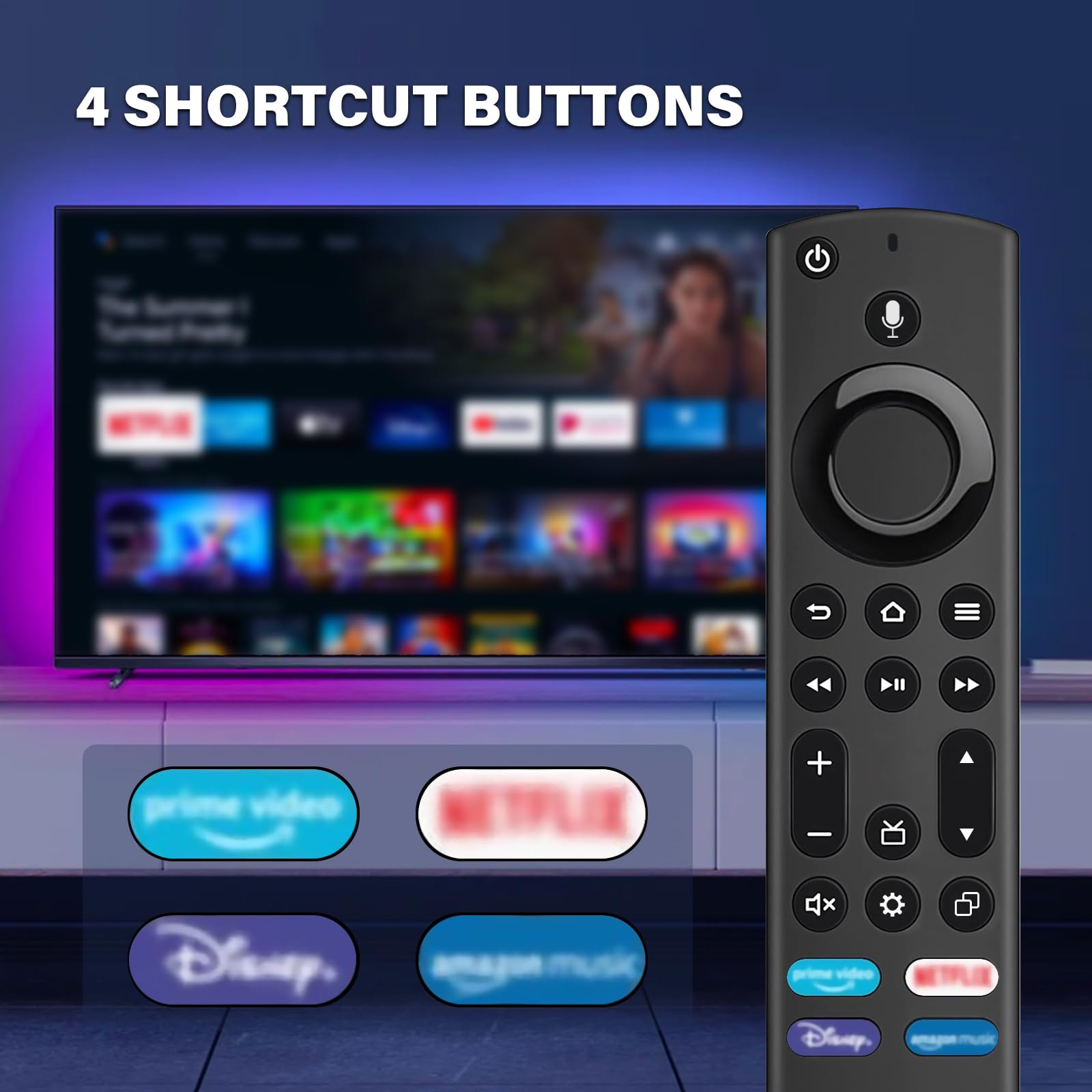 Pixelure Telecomando di ricambio vocale (4° gen), telecomando di ricambio con funzione vocale, adatto per Smart TV Stick 2nd Gen & 3rd Gen, adatto per Smart TV Cube 1st Gen & 2nd Gen