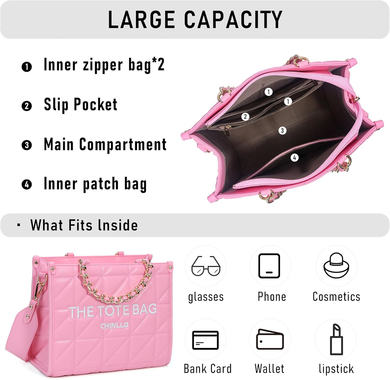 Tote Bag for Women Top Handle Satchel Purse and Handbags with Shoulder Strap - Image 4