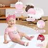 Newborn Gift 13-Piece Baby Girl Gift Set Baby Gift Basket with Romper Blanket Cup Bib Socks and Mittens Birth Gifts for Baby Shower