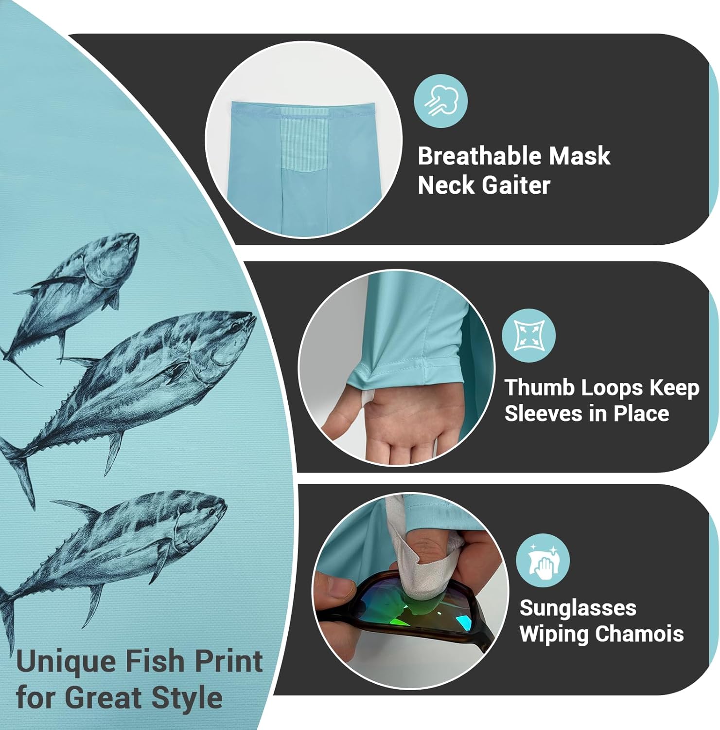 Palmyth Fishing Hoodie for Men UPF 50+ Sun Protection Long Sleeve UV Shirts Breathable Quick-Dry - Image 5