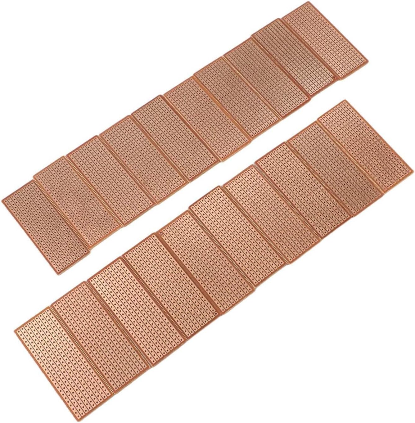 20 Pcs Single-Sided PCB Prototype Board for DIY Soldering Practice, 25mm x 66mm (1x2.6 Inch) 9x25 Holes, 1.2mm Thickness, Material, Electr