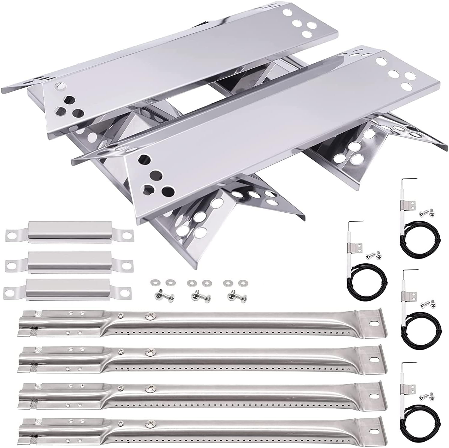 Grill Replacement Parts for Kenmore 415.16107110 122.16134110 415.16106210, Charbroil 463411911 463411512, Nexgrill 720-0783 720-0719BL, Grill Burners, Heat Plate Shield, Igniter