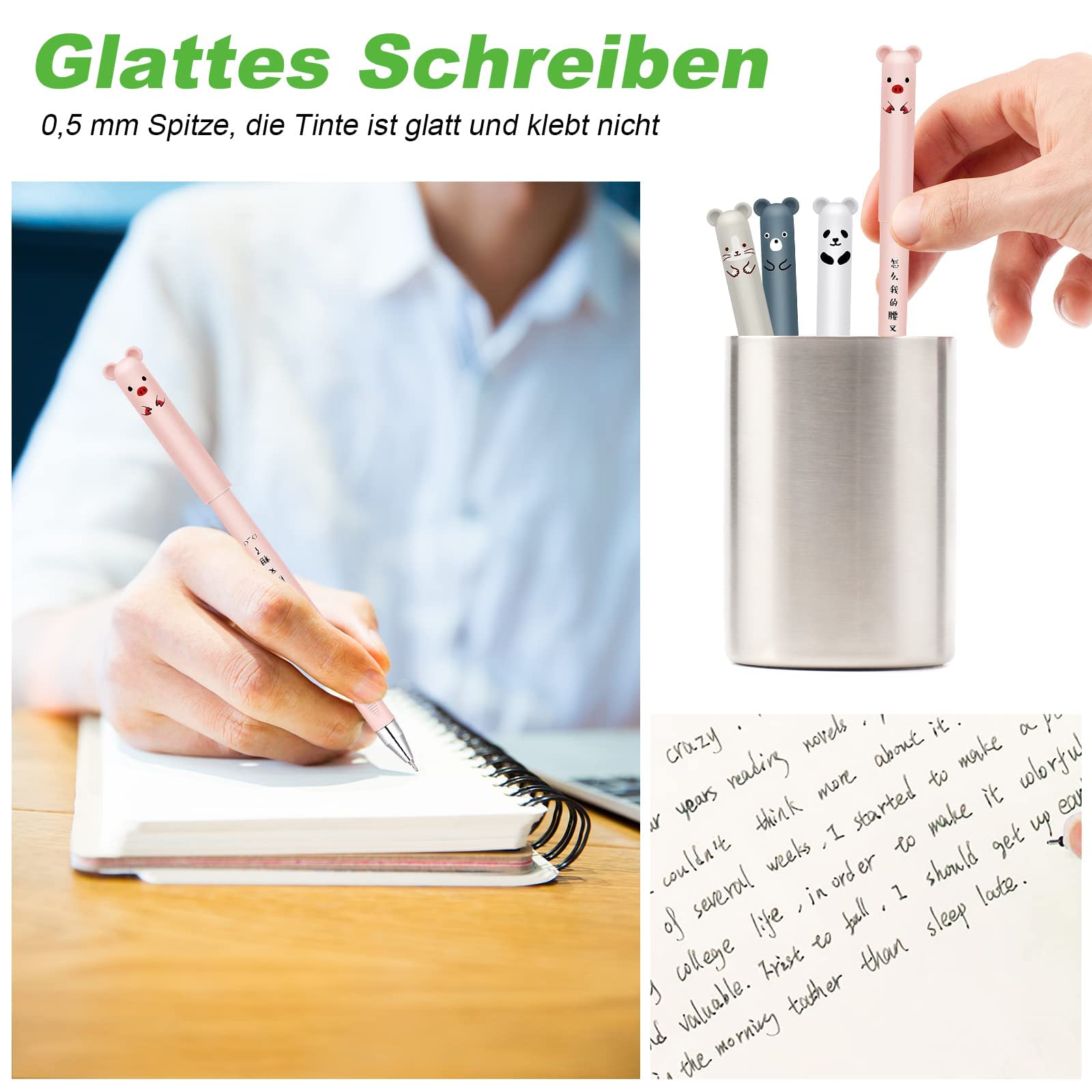 Kabwea 24 Stuks Uitwisbare Gelpenvullingen – 0,5 Mm, Zwart, 13 Cm, Compatibel Met Pilot FriXion Balpen (reserve Navullingen)