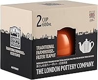 Vista 5 de London Pottery Tetera Farmhouse con infusor, cerámica, naranja, 2 tazas (20.3 fl oz)